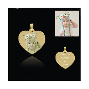 Heart pendant (gold plated) - Punchprint Photo Engraving