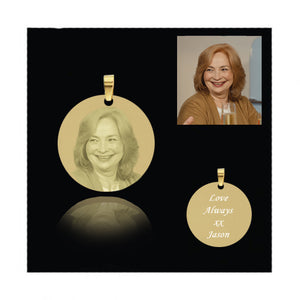Round Pendant (gold plated) - Punchprint Photo Engraving