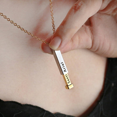 Bar necklace with secret message - Punchprint Photo Engraving