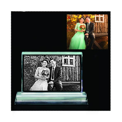 2D Rectangle with glass stand - Punchprint Photo Engraving