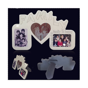 MDF Family 3 Pictures Photo Frame - Punchprint Photo Engraving