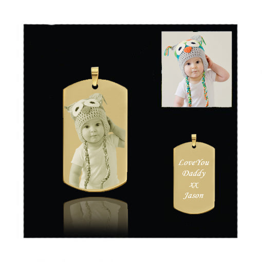 Dog Tag(gold plated) Punchprint Photo Engraving - Main Image