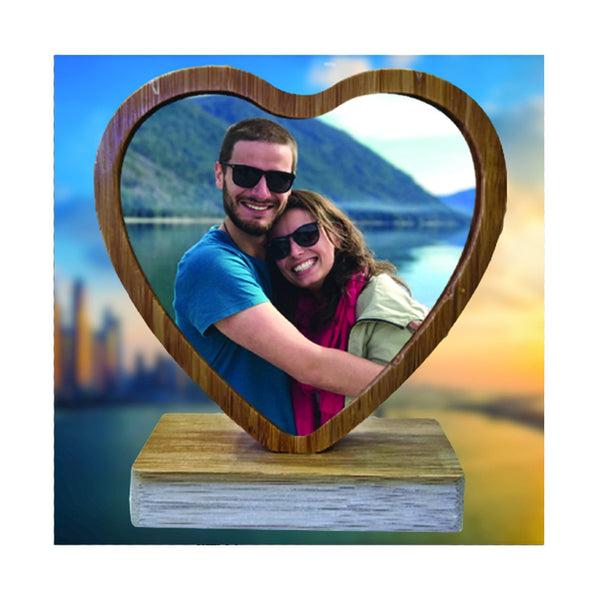 Heart Bamboo with Stand - Punchprint Photo Engraving