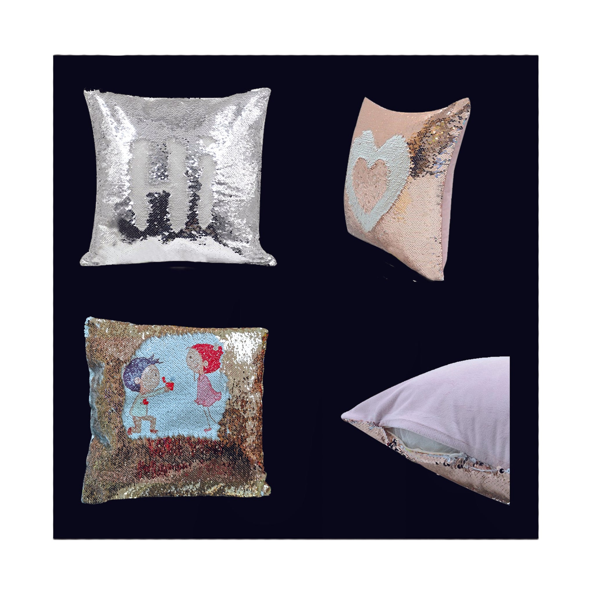 Silver sequin hotsell cushion covers