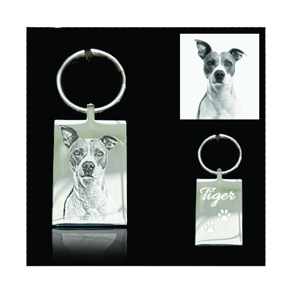 Silvercut Engraved Dog Keychain