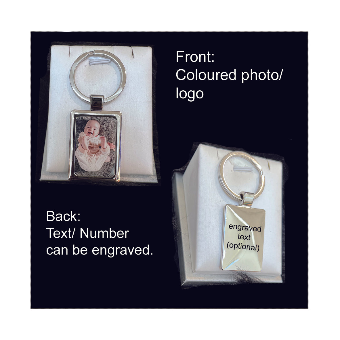 Coloured photo Rectangle Key ring - Punchprint Photo Engraving