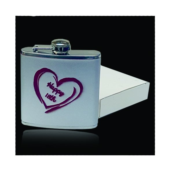 Faux Leather Wrapped flask - Punchprint Photo Engraving